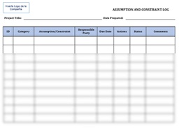 PLANNING FORMS: Assumptions and Constraint Log (A&amp;C Log)