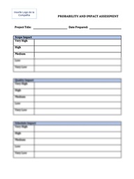 PLANNING FORMS: Probability and Impact Assessment (P&amp;IA)
