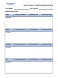 EXECUTING FORMS: Team Member Performance Assessment (TMPA)